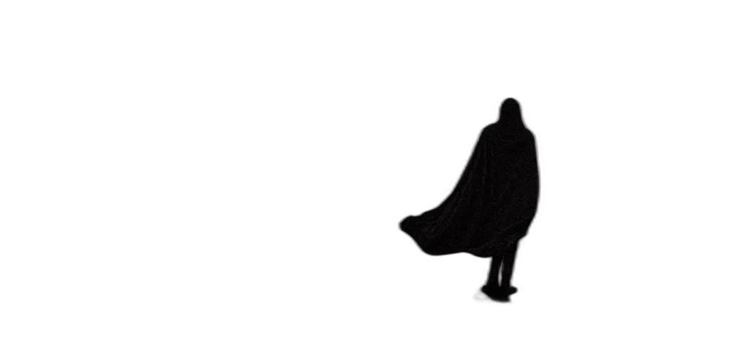 jacket, umbrella, dress, mask, concept art, pixel art, fog, outer space transparent PNG cut-out