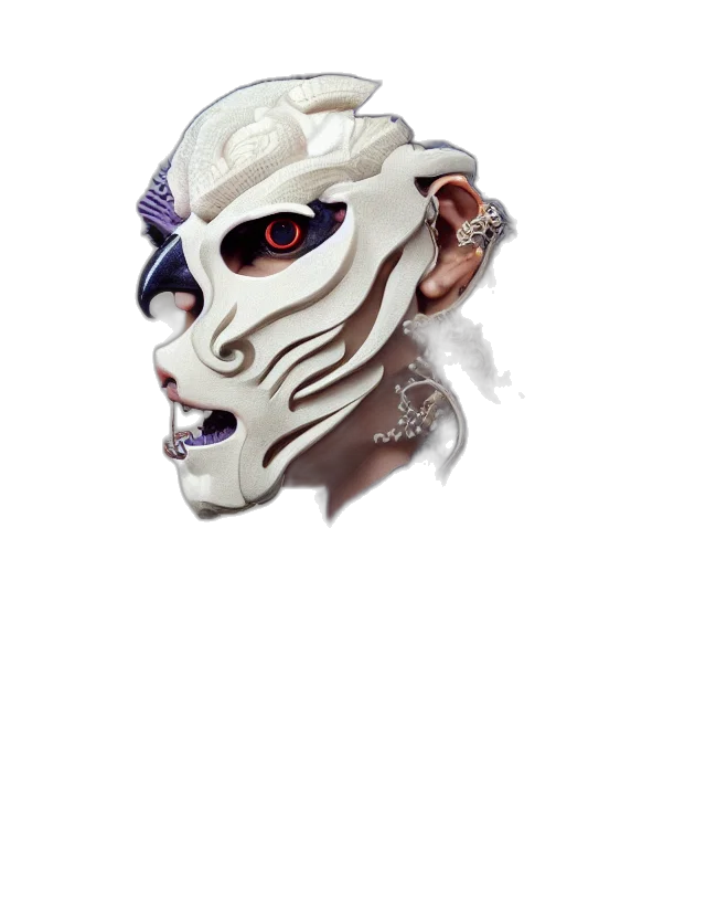 mask, face, creature, robot, concept art, 3d render, fantasy art, photorealistic transparent PNG cut-out