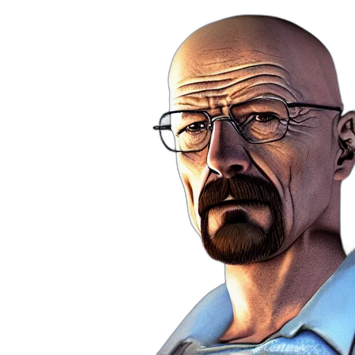 face, comic book art, 3d render, concept art, photorealistic, walter, white, character transparent PNG cut-out