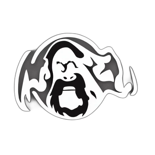 mask, face, staff, cartoon, comic book art, concept art, fantasy art, bigfoot transparent PNG cut-out