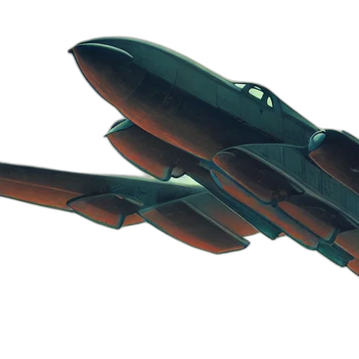 weapon, 3d render, concept art, photorealistic, retro, futuristic, vintage, airplane transparent PNG cut-out