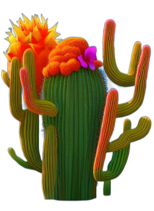 flower, crown, hat, staff, photorealistic, 3d render, concept art, pixel art transparent PNG cut-out