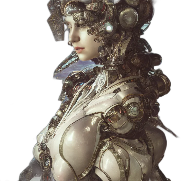 robot, dress, crown, face transparent PNG cut-out