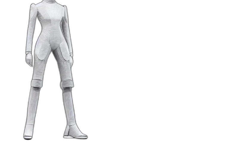 robot, jacket, staff, concept art transparent PNG cut-out