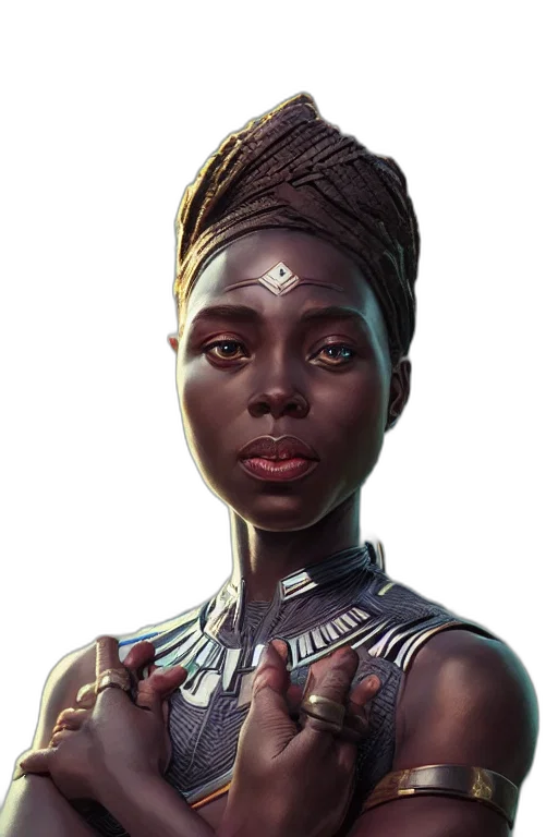 jewelry, face, crown, staff, concept art, fantasy art, comic book art, photorealistic transparent PNG cut-out