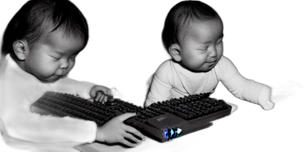 cyberpunk, 3d render, baby, yod transparent PNG cut-out