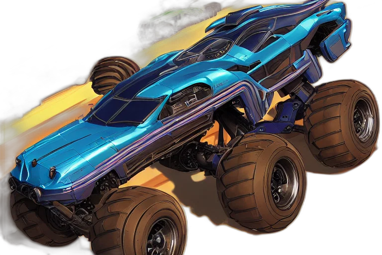 car, concept art, 3d render, monster transparent PNG cut-out
