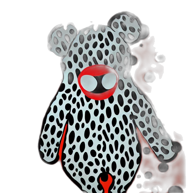 creature, mask, animal, 3d render, cartoon, concept art, fantasy art, red transparent PNG cut-out