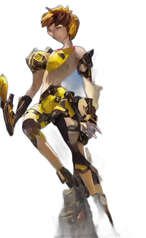 weapon, robot, dress, staff, concept art, 3d render, cyberpunk, anime transparent PNG cut-out