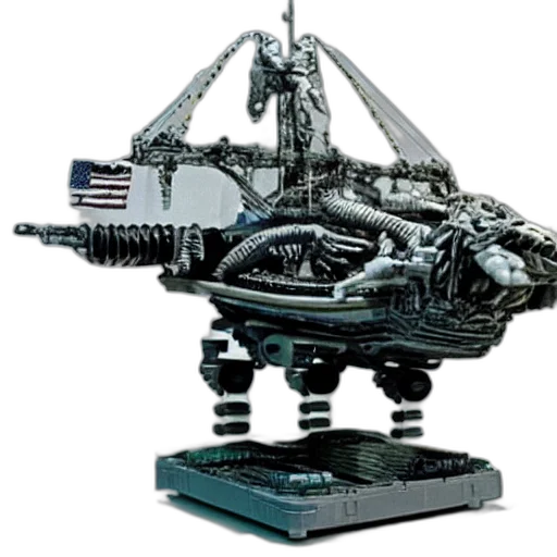 robot, weapon, 3d render, concept art transparent PNG cut-out