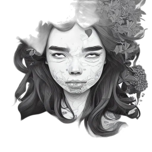 face, mask, crown, creature, photorealistic, fantasy art, concept art, pencil sketch transparent PNG cut-out