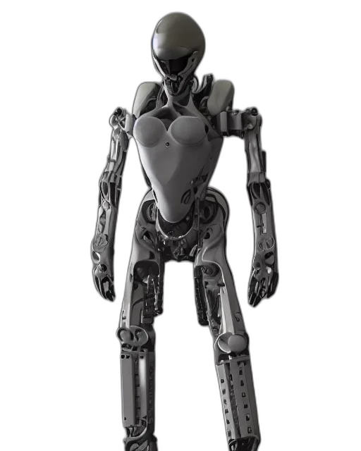 robot, staff, weapon, 3d render transparent PNG cut-out