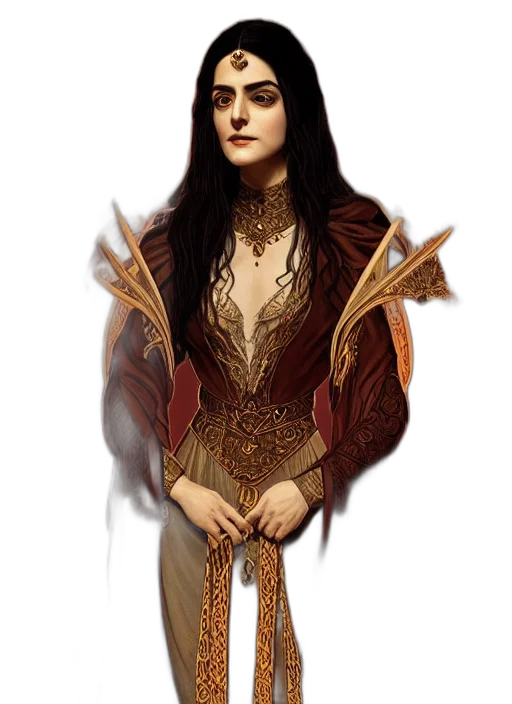 staff, dress, crown, fantasy art transparent PNG cut-out