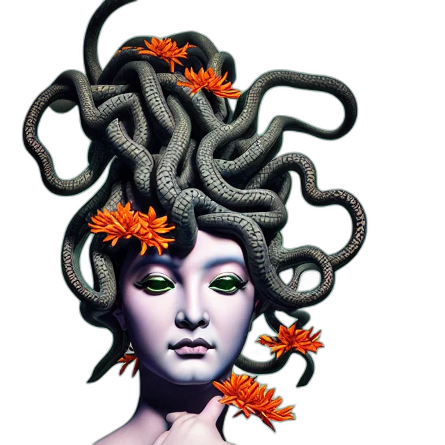 crown, creature, mask, hair, concept art, fantasy art, 3d render, photorealistic transparent PNG cut-out