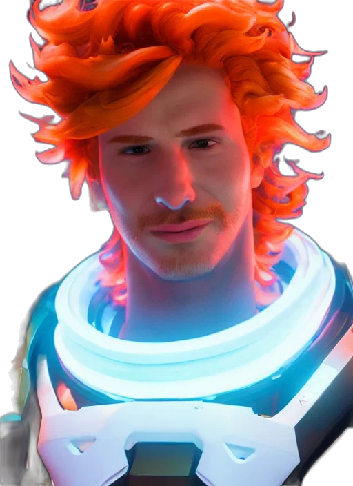 hair, face, robot, staff transparent PNG cut-out
