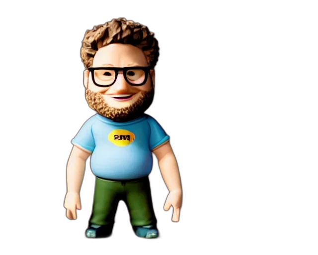 staff, cartoon, pixel art, 3d render, concept art, seth, rogen, figurine transparent PNG cut-out