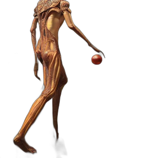 dress, creature, staff, robot transparent PNG cut-out