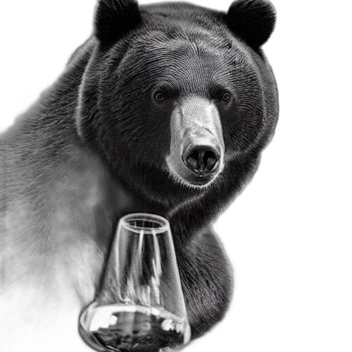 animal, bottle, face, photorealistic transparent PNG cut-out