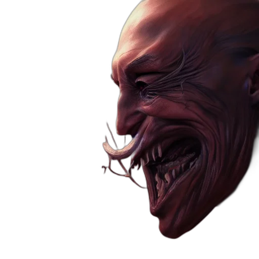 face, mask, creature, concept art transparent PNG cut-out