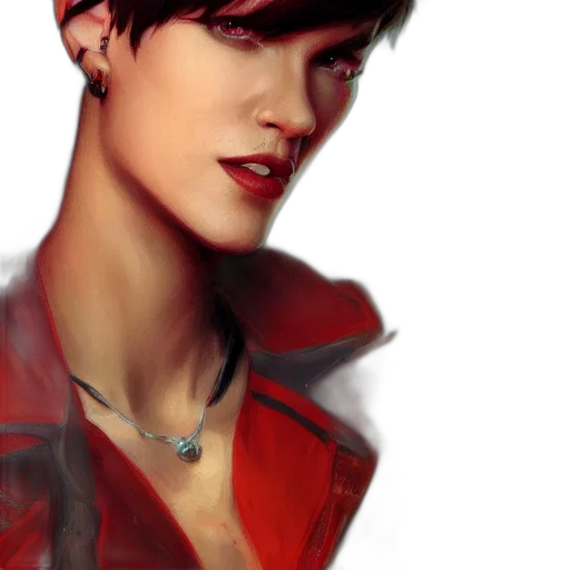 jacket, photorealistic, watercolor, oil painting, fantasy art, red, colorful, dark transparent PNG cut-out