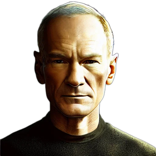 face, robot, staff, photorealistic, pixel art, concept art, comic book art, hyperrealistic transparent PNG cut-out