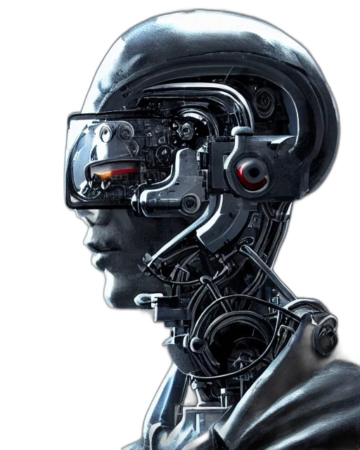 robot, face, mask, cyberpunk, concept art, 3d render, comic book art, half transparent PNG cut-out