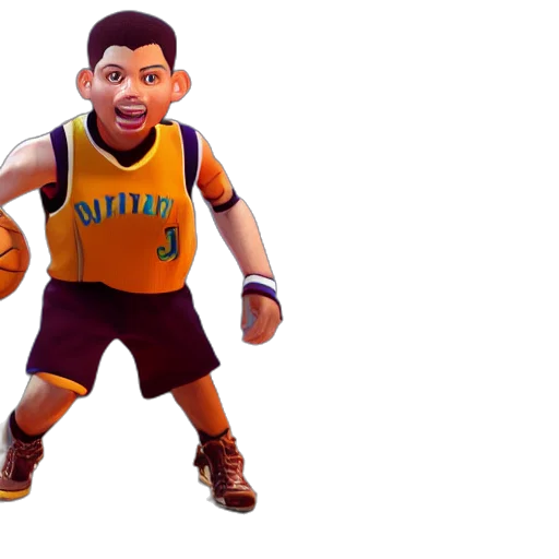 3d render, concept art, cartoon, steve, curry, basketball, player, beautiful transparent PNG cut-out