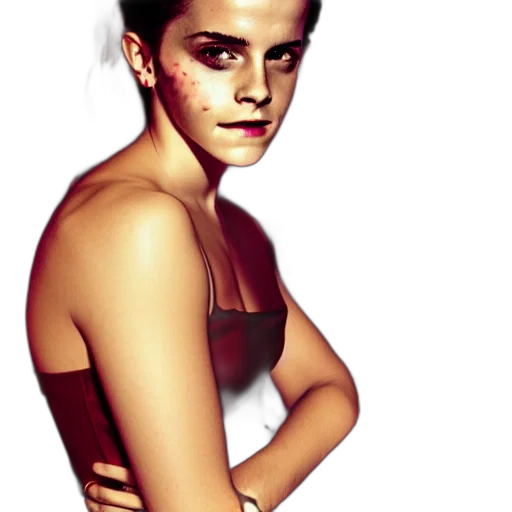 face, photorealistic, concept art, pixel art, comic book art, emma, watson, fit transparent PNG cut-out