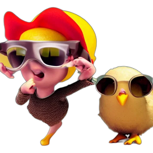 3d render, concept art, cartoon, photorealistic, cute, baby, chick, made transparent PNG cut-out