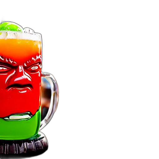 bottle, face, food, 3d render transparent PNG cut-out