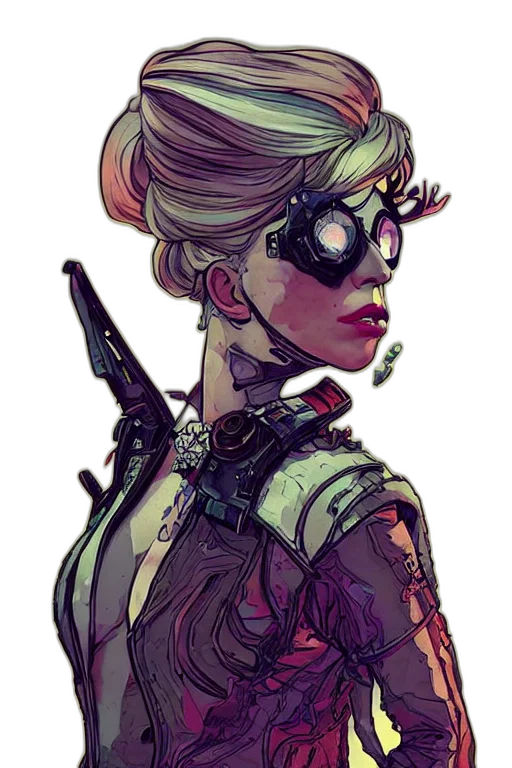 mask, weapon, staff, robot, cyberpunk, concept art, comic book art, fantasy art transparent PNG cut-out