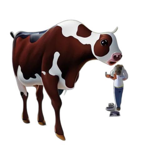 animal, food, creature, concept art, 3d render, pixel art, photorealistic, cow transparent PNG cut-out