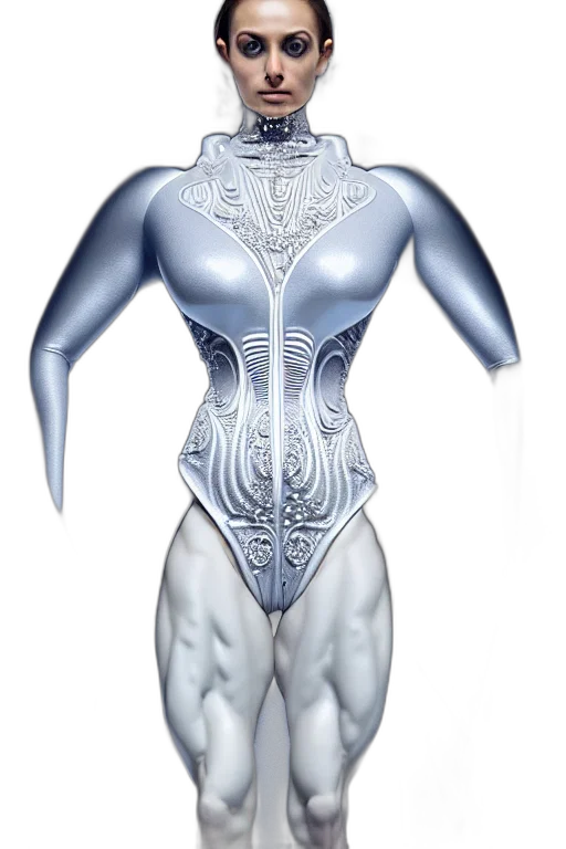 robot, jewelry, dress, 3d render, concept art, fantasy art, cyberpunk, detailed transparent PNG cut-out