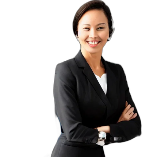 staff, jacket, face, woman, company, ceo transparent PNG cut-out