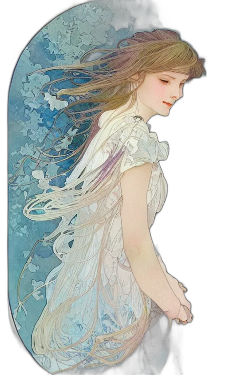 dress, fantasy art, watercolor, concept art transparent PNG cut-out