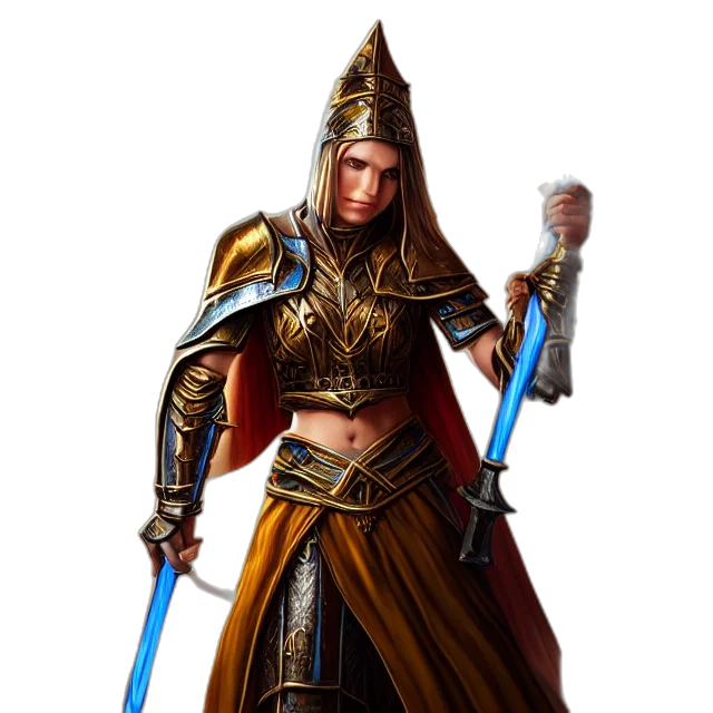 staff, sword, fantasy art, concept art, pixel art, comic book art, cleric, warrior transparent PNG cut-out