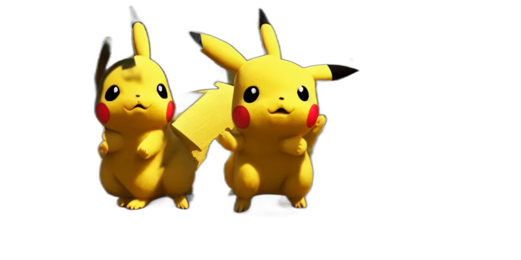 animal, 3d render, concept art, photorealistic, pixel art, realistic, looking, pikachu transparent PNG cut-out