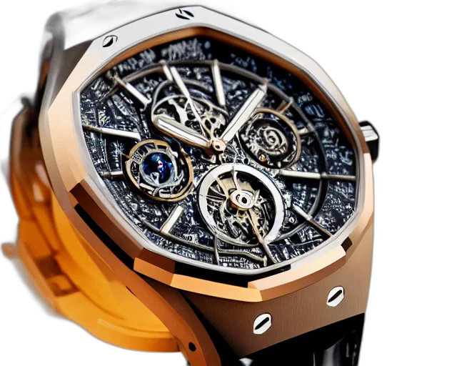 jewelry, retro, futuristic, audemars, piguet, watch, extremely, detailed transparent PNG cut-out