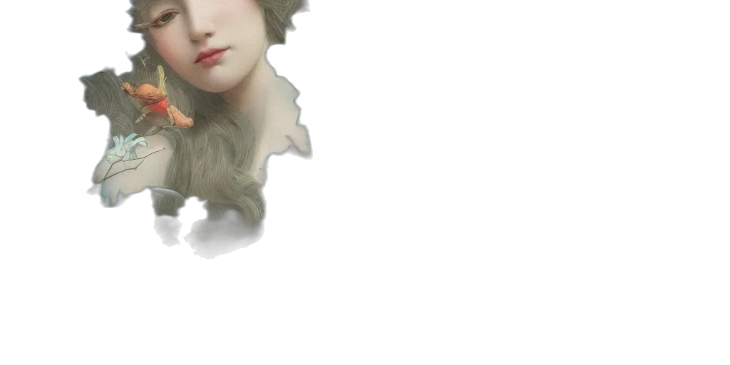 face, mask, hair, creature, photorealistic, fantasy art, concept art, 3d render transparent PNG cut-out