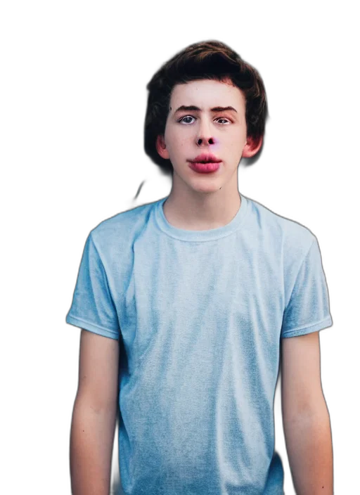 hair, face, jacket, creature transparent PNG cut-out