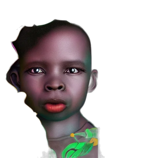face, mask, creature, photorealistic, 3d render, concept art, oil painting, green transparent PNG cut-out