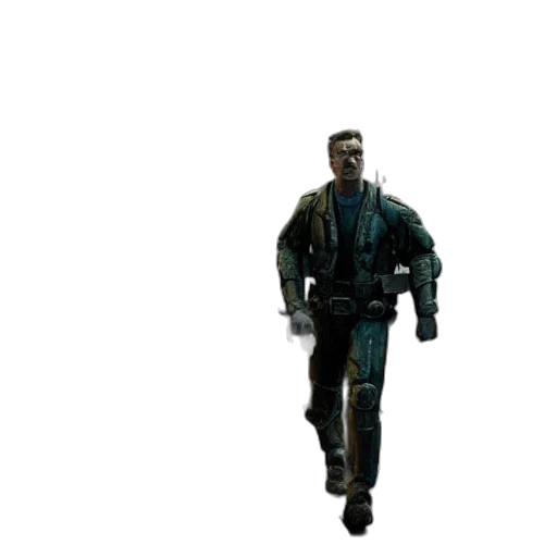 jacket, robot, weapon, staff, concept art, 3d render, cyberpunk, pixel art transparent PNG cut-out