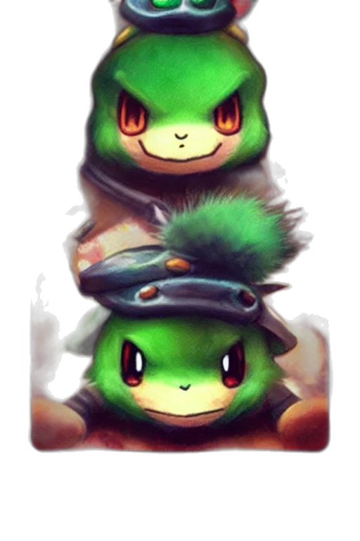hat, dragon, creature, staff transparent PNG cut-out