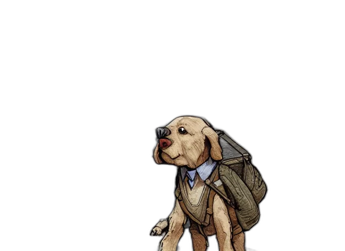 jacket, staff, animal, creature transparent PNG cut-out