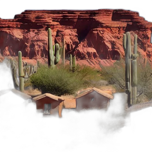 building, photorealistic, 3d render, concept art, earth tones, village, mud, bricks transparent PNG cut-out