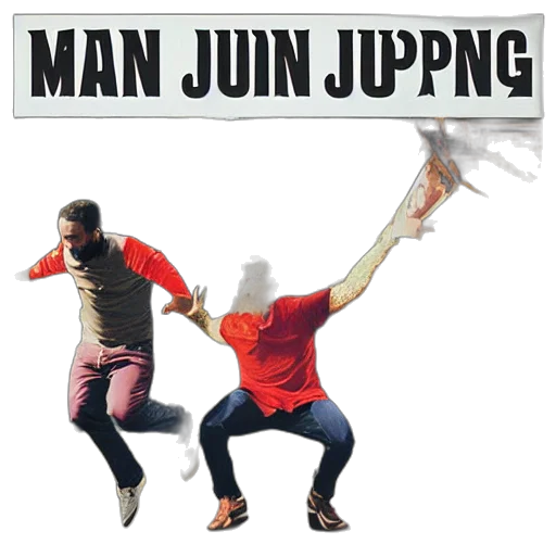 concept art, man, jumping, album transparent PNG cut-out