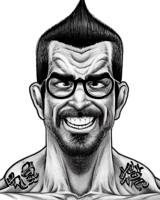 face, cartoon, comic book art, pencil sketch, photorealistic, highly, detailed, ink transparent PNG cut-out