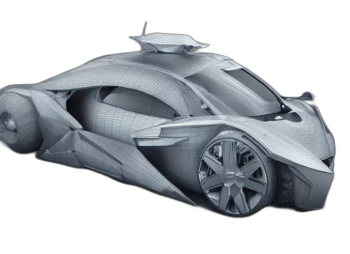 car, 3d render, concept art, photorealistic transparent PNG cut-out
