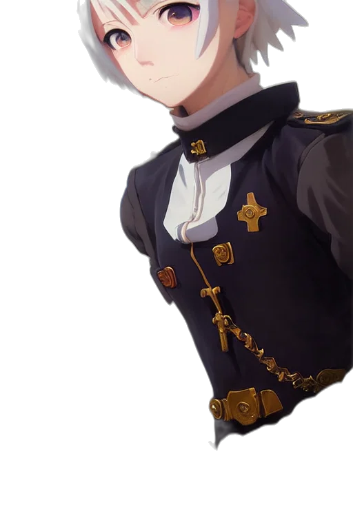 staff, crown, face, jacket transparent PNG cut-out