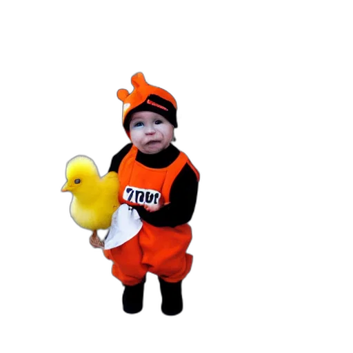 animal, hat, creature, staff, 3d render, cute, baby, chick transparent PNG cut-out